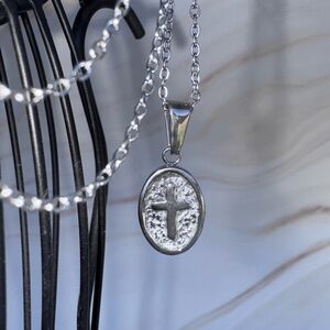 Silver Cross Pendant Necklace